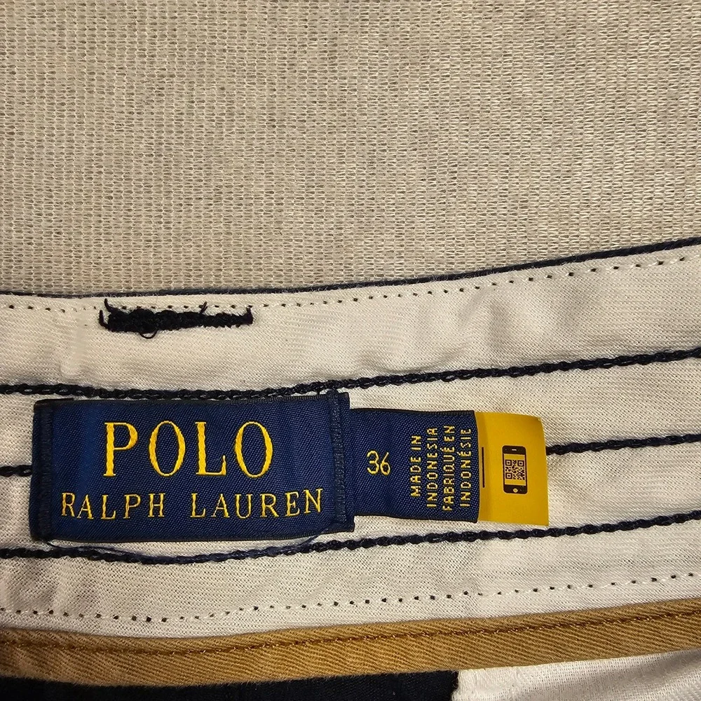 Polo Ralph Lauren Mens Navy Blue Cargo Shorts Classic Chino Size 36